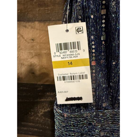 INC Sparkle Halter Maxi Dress – Blue – Size 14 Approx – New w/ Tags - Picture 7 of 10